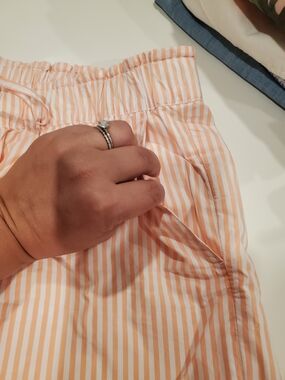 J. Crew Peach & White Striped Wide Leg Pants